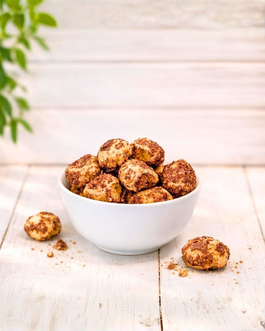 Gefriergetrocknete Crispy Caramel von Astrocat Candy in Vorderansicht