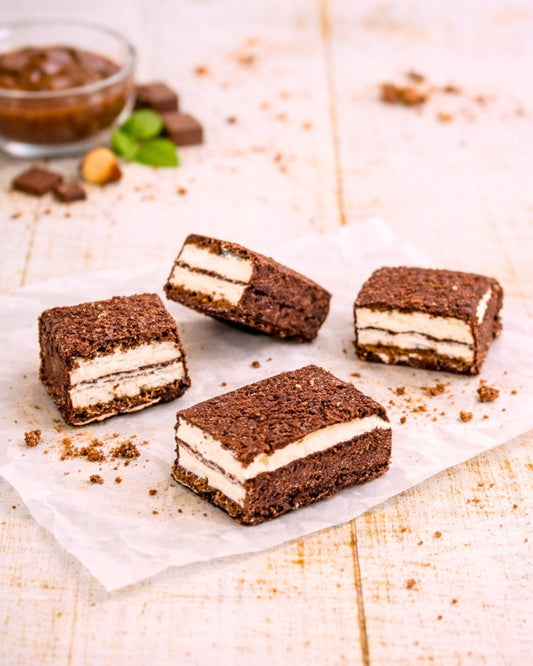 Gefriergetrocknete Pinguinschnitte in der Vorderansicht, knusprig und detailreich als Produktfoto dargestellt.