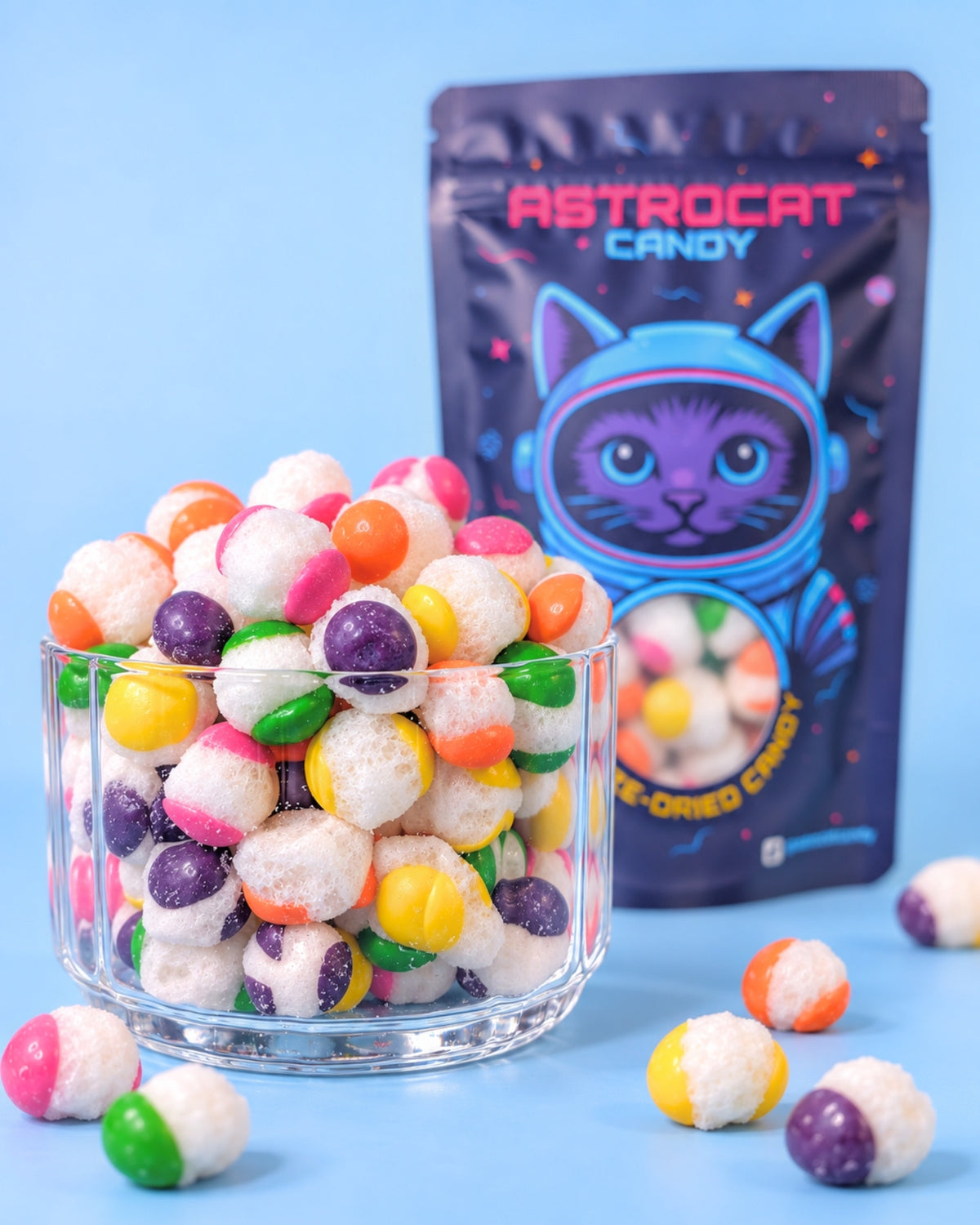 Gefriergetrocknete Rainbow Sour Bites (Vegan)