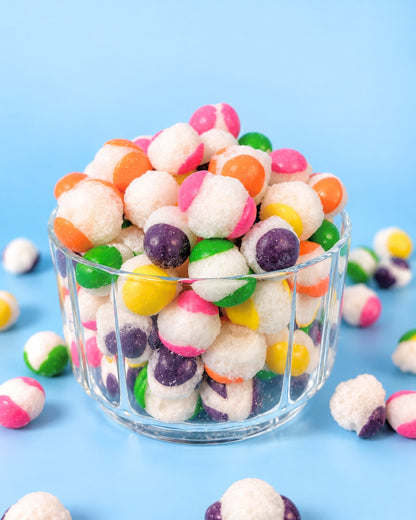 Gefriergetrocknete Rainbow Sour Bites (Vegan)