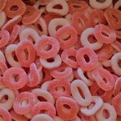 Halal Erdbeerringe für Pick und Mix.